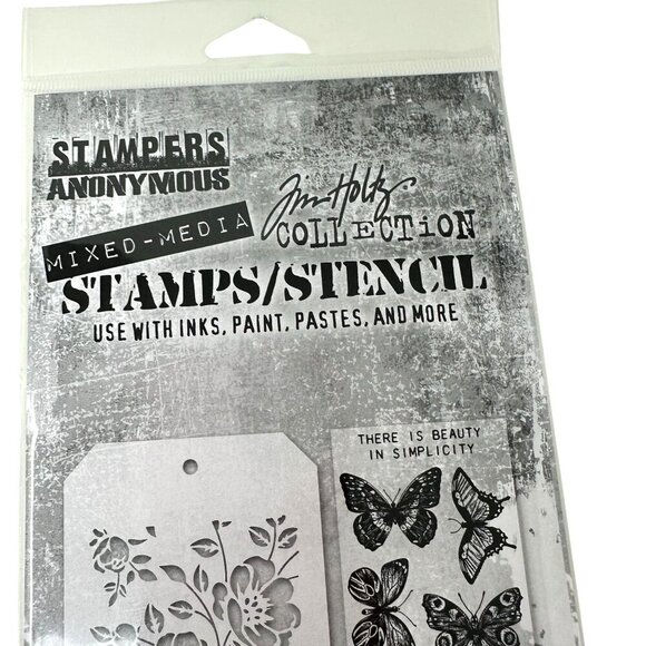 Tim Holtz THMM144 Butterfly Stamp Stencil Set New Mixed Media Craft - Picture 4 of 9